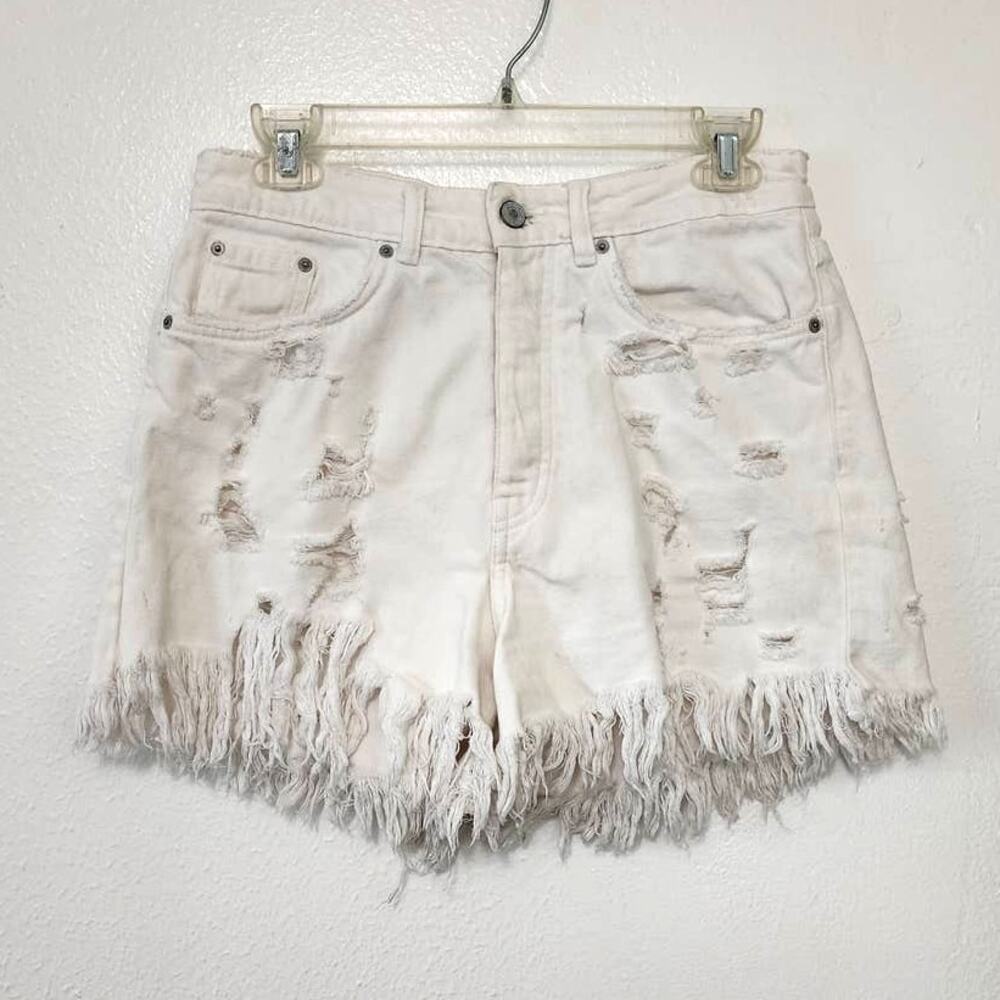 Zara Mom Fit Shorts Distressed High Rise Denim Jean Shorts - Picture 2 of 8